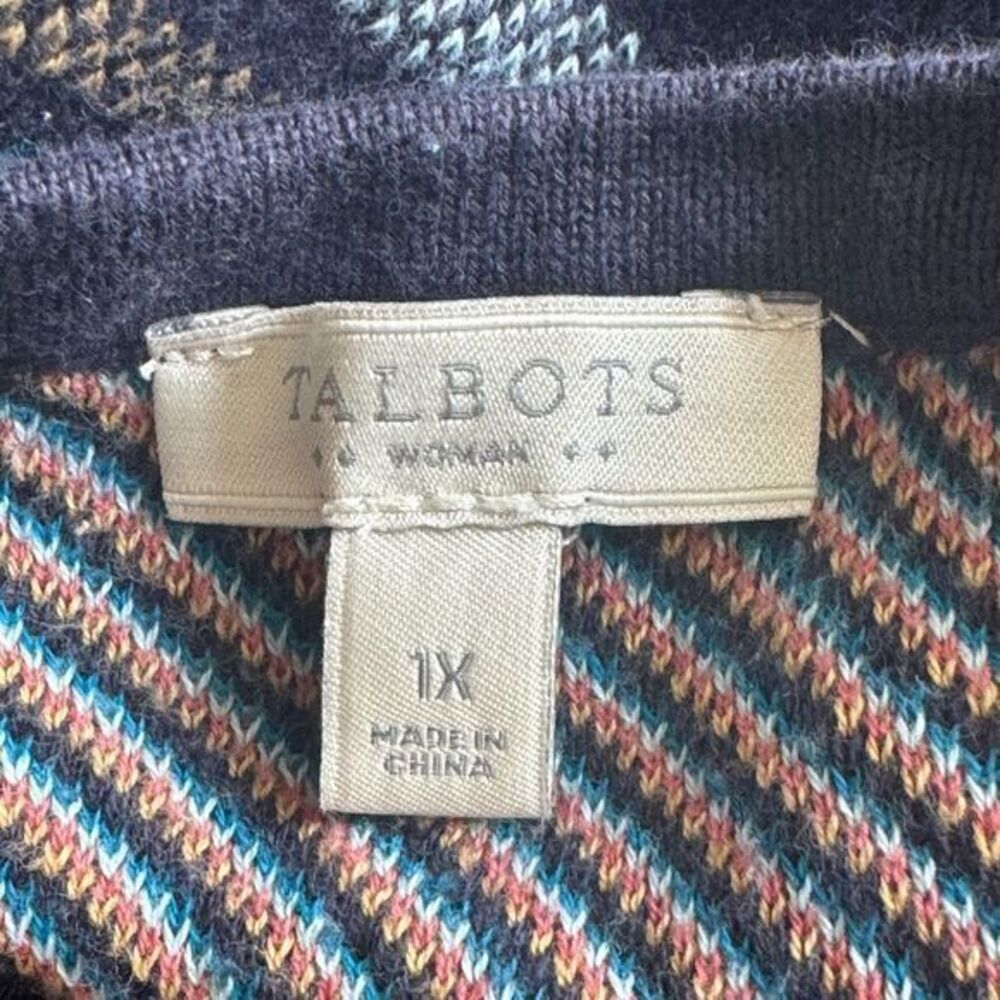 TALBOTS Cotton Plaid Cardigan cottage core laying - Picture 3 of 6